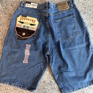 Vintage Jordache Basics Jean Shorts Jorts Size 34 Blue Denim 5 Pocket